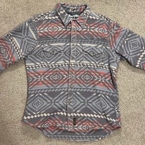 Wrangler Gray and Red Patterned Shirt Jacket